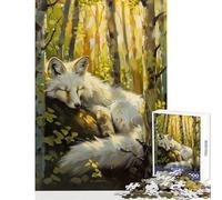 Jigsaw Puzzles for Teenagers 1000 Pieces White Fox Fairy Tale Magic Educational Games Pattern Assembly Toy Wall Decor Improving Love between Couples (50X75cm)