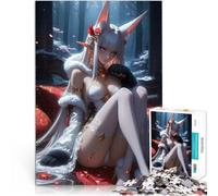 Jigsaw Puzzles for teenagers 1000 Pieces White-Haired Anime Girl in Forest Hands-on-Spiel Gutes Geschenk52x38cm