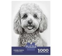 Jigsaw Puzzles for Teenagers 1000 Pieces White Poodle Drawing Jigsaw Hands-on Game For Family Fun Unique Gifts for Birthday And Christmas 70x50cm/1000pcs