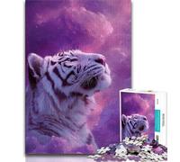 Jigsaw Puzzles for Teenagers 1000 Pieces White Tiger Adult Puzzles,family Fun Games Is Ideal As A Gift for The Whole Family 26x38cm
