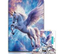 Jigsaw Puzzles for Teenagers 1000 Pieces White Unicorn 1000 Pieces for Adults,Toys Educational Games Stress Relieving Unique Birthday And Gifts (size 75x50cm)