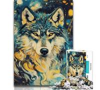 Jigsaw Puzzles for Teenagers 1000 Pieces Wolf Art,Stress Reliever Staycation Kill Time Wishlist with Santa Claus (38x26cm)