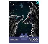 Jigsaw Puzzles for Teenagers 1000 Pieces Wolf Couple Digital Art Puzzle for Adults Fun Games A Work of Art Parent-child Interaction 52x38cm/1000pcs