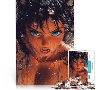 Jigsaw Puzzles for teenagers 1000 Pieces Wolf Girl Portrait Hands-on-Spiel Einzigartige Geburtstags- und Geschenkideen38x26cm