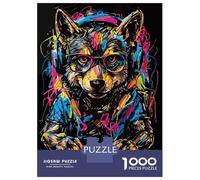 Jigsaw Puzzles for Teenagers 1000 Pieces Wolf Headphone Music Puzzles for Adults Hands-on Game Improve Memory Parent-child Interaction 38x26cm/1000pcs