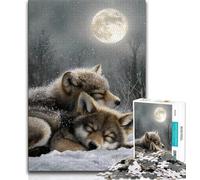 Jigsaw Puzzles for Teenagers 1000 Pieces Wolf in The Snow,Toys Educational Games Stress Relieving Parent-child Interaction (38x26cm)
