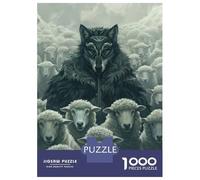 Jigsaw Puzzles for Teenagers 1000 Pieces Wolf Mask Sheep Leader Jigsaws for Adults Brain Teaser Game Home Decoration Parent-child Interaction 70x50cm/1000pcs