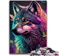 Jigsaw Puzzles for Teenagers 1000 Pieces Wolf Pop Art Animal for And 14 Years And over Educational Challenge Fun Activities at Home, Birthday Gifts, Travel Gifts 50x75cm