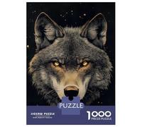 Jigsaw Puzzles for Teenagers 1000 Pieces Wolf with Glowing Eyes Jigsaws for Adults Brain Teaser Game Home Decoration Parent-child Interaction 38x26cm/1000pcs