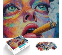 Jigsaw Puzzles for teenagers 1000 Pieces Woman Smoking Cigar Analyse und Logik Verbessern Sie das Gedächtnis52x38cm