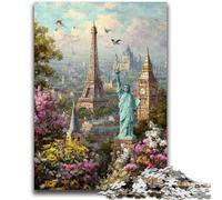 Jigsaw Puzzles for Teenagers 1000 Pieces World Attractions Help The Brain Exercise Addictive Toys to Cultivate Patience Perfect Decoration 26x38cm