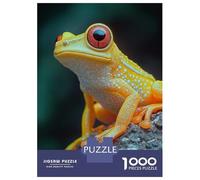 Jigsaw Puzzles for Teenagers 1000 Pieces Yellow Frog with Red Eyes Jigsaws for Adults Brain Teaser Game Home Decoration Parent-child Interaction 70x50cm/1000pcs