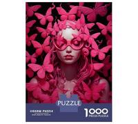 Jigsaw Puzzles for Teenagers 1000 Pink Butterflies Jigsaws for Adults Brain Teaser Game Presents for Women Unique Birthday And Gifts 70x50cm/1000pcs