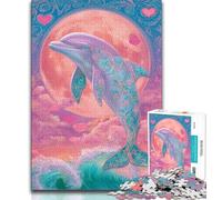 Jigsaw Puzzles for Teenagers 1000 Pink Dolphin Adult Jigsaw,for Educational Game Challenge Toy Unique Home Decor And Gifts (size 75x50cm)
