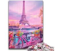 Jigsaw Puzzles for Teenagers 1000 Pink Eiffel Tower Educational Game Challenge Toy Wall Decoration Unique Birthday And Xmas Gifts 26x38cm