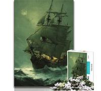 Jigsaw Puzzles for Teenagers 1000 Pirate Ship Adult Jigsaw,Challenging Family Activity Games DIY Toy for Home Wall Decor Gifts (size 38x26cm)