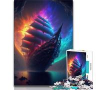Jigsaw Puzzles for Teenagers 1000 Pirate Ship In Space Adult Puzzles,Stress Reliever Staycation Kill Time Parent-child Interaction 38x26cm
