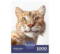 Jigsaw Puzzles for Teenagers 1000 Playful Wild Cat Taking Selfie Puzzles for Adults Hands-on Game Stress Reliever Help The Brain Exercise 38x26cm/1000pcs