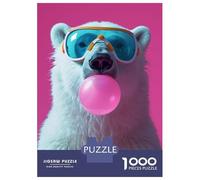 Jigsaw Puzzles for Teenagers 1000 Polar Bear Bubblegum Adult Puzzles Hands-on Game Pattern Assembly Deal As Gifts for The Whole Family 38x26cm/1000pcs
