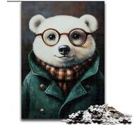 Jigsaw Puzzles for Teenagers 1000 Polar Bear in Windbreaker, Learning Educational for Is Ideal As A Gift for The Whole Family (Size 26x38cm)