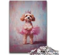 Jigsaw Puzzles for Teenagers 1000 Poodle Ballerina 1000 Pieces for Adults,Vibrant And Unique Design Relaxing & Challenging Puzzle Experience (75x50cm)