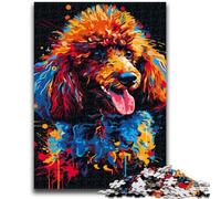Jigsaw Puzzles for Teenagers 1000 Poodle DJ Neon 1000 Pieces for Adults,Family Entertainment Toys with Matching Poster And Trivia Sheet (75x50cm)