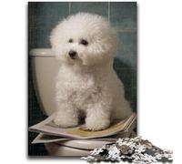 Jigsaw Puzzles for Teenagers 1000 Poodle on The Toilet for Age 14+ Brain Teaser Game Best Gift for Adults And Teenagers 26x38cm