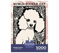 Jigsaw Puzzles for Teenagers 1000 POSTER World Poodle Day Puzzles for Adults Hands-on Game Stress Reliever Help The Brain Exercise 38x26cm/1000pcs