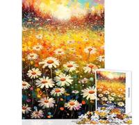Jigsaw Puzzles for Teenagers 1000 Psychedelic Daisy Field Hands-on Game Suitable for Couples Home Decoration Toys Unique Birthday And Xmas Gifts (38x26cm)