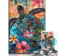 Jigsaw Puzzles for Teenagers 1000 Psychedelic Turtle Adult Jigsaw,for Educational Game Challenge Toy Unique Home Decor And Gifts (size 75x50cm)