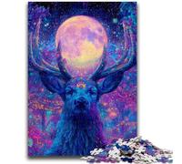 Jigsaw Puzzles for Teenagers 1000 Psychedelic Visionary Deer Art for Age 14 Years And over Family Games Christmas Game Presents for Women 50x75cm