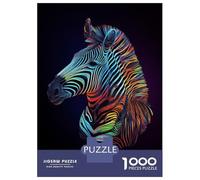 Jigsaw Puzzles for Teenagers 1000 Psychedelic Zebra Adult Jigsaw Puzzle Hands-on Game Enhance Memory for Birthday, Chrismas 38x26cm/1000pcs