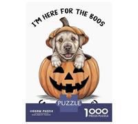 Jigsaw Puzzles for Teenagers 1000 Pumpkin Pup Halloween Jigsaws for Adults Brain Teaser Game Presents for Women Unique Birthday And Gifts 70x50cm/1000pcs