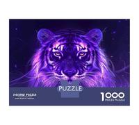 Jigsaw Puzzles for Teenagers 1000 Purple Tiger Wallpapers HD Jigsaw Fun Games Perfect Decoration Deal As Gifts for The Whole Family 52x38cm/1000pcs