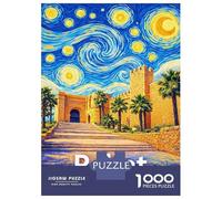 Jigsaw Puzzles for Teenagers 1000 Rabat Morocco Starry Night Adult Puzzles Hands-on Game Pattern Assembly Deal As Gifts for The Whole Family 38x26cm/1000pcs