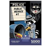 Jigsaw Puzzles for Teenagers 1000 Raccoon Public Menace Comic Jigsaw Fun Games Perfect Decoration Deal As Gifts for The Whole Family 52x38cm/1000pcs