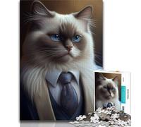 Jigsaw Puzzles for Teenagers 1000 Ragdoll Cat Suit Animal Teenager Jigsaw,Educational Stress Relief Toy Gifts for Friends And Family (size 75x50cm)