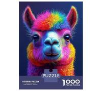 Jigsaw Puzzles for Teenagers 1000 Rainbow Llama Portrait Jigsaws for Adults DIY Toys Analysis And Logic Help The Brain Exercise 70x50cm/1000pcs