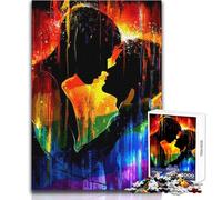 Jigsaw Puzzles for Teenagers 1000 Rainbow Love Silhouette Staycation Kill Time Hands-on Game Secret Santa Gifts (size 38x26cm)