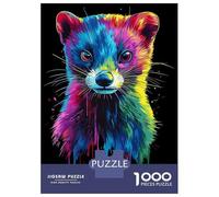 Jigsaw Puzzles for Teenagers 1000 Rainbow Pop Art Ferret Portrait Jigsaws for Adults Brain Teaser Game Presents for Women Unique Birthday And Gifts 70x50cm/1000pcs
