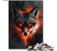 Jigsaw Puzzles for Teenagers 1000 Red And Black Fox, for 14+ For Family Fun & Game Night Artists' Collection, Fine Arts 26x38cm
