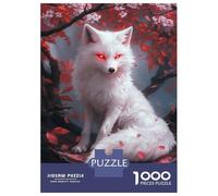 Jigsaw Puzzles for Teenagers 1000 Red-Eyed Fox in Blossoms Puzzle for Adults Brain Teaser Game Analysis And Logic Stress Reduction Gifts 70x50cm/1000pcs