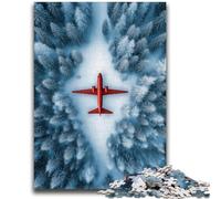 Jigsaw Puzzles for Teenagers 1000 Red Plane in The Forest Stress Reliever Staycation Kill Time Perfect Decoration for Age 14+ 50x75cm