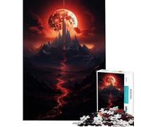 Jigsaw Puzzles for Teenagers 1000 Rise Of The Blood Moon Practical Game Toy Intellectual Game Birthday Gifts Presents for Women (Size 38x52cm)