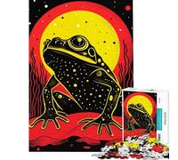 Jigsaw Puzzles for Teenagers 1000 Riso Print Funky Frog Challenging To Complete But Fun And Humorous Practical Game for 14+ Puzzle Game Offered (38x26cm)