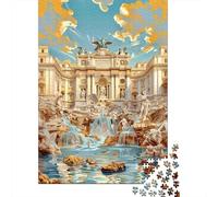Jigsaw Puzzles for Teenagers 1000 Rome Trevi Fountain Painting-2 Puzzle for Adults Toy Wall Decor Stress Reliever Help The Brain Exercise 38x26cm/1000pcs