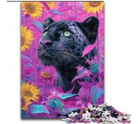 Jigsaw Puzzles for Teenagers 1000 Rose Sunflower Black Leopard, Toys Educational Games Stress Relieving Enhance Love between Couples (size 26x38cm)