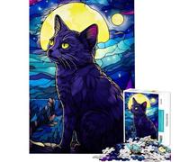 Jigsaw Puzzles for Teenagers 1000 Russian Blue Cat Abstract Challenging To Complete A Work of Art Anti-Stress Toys Suitable for Ages 14 And Up (38x52cm)