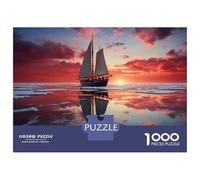 Jigsaw Puzzles for Teenagers 1000 Sailboat Reflections on Water-3 Teenager Puzzles Relaxing Games Enhance Memory Unique Birthday And Gifts 38x26cm/1000pcs