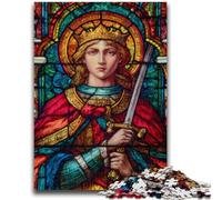 Jigsaw Puzzles for Teenagers 1000 Saint A Stained Glass Stress Reliever Staycation Kill Time Perfect Decoration for Age 14+ 50x75cm